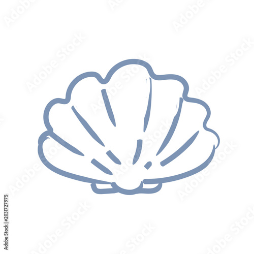 Seashell pearl vacation travel ui mascot logo icon doodle
