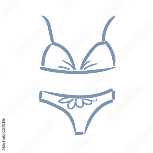 Swim suit vacation travel ui mascot logo icon doodle
