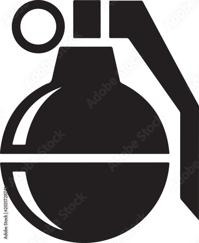 Photos Grenade icon with explosive military fragmentation illustration security conflic