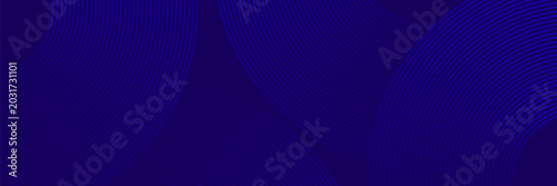 Tableau sur toile Abstract circle lines on dark blue background