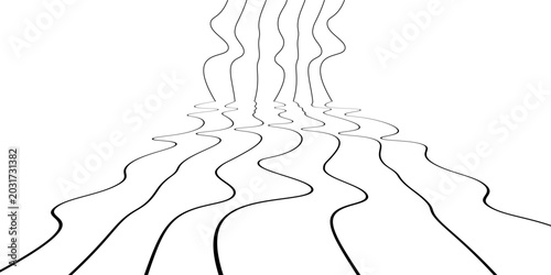 Foto Abstract perspective line wave stripes with 3d dimensional effect