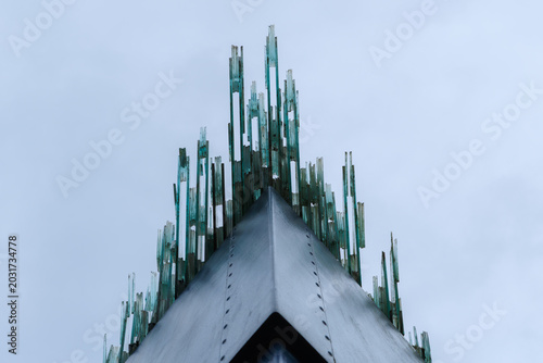 Art installation attached to a building.