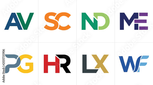 Foto Multicolored Letters Logos Typography.