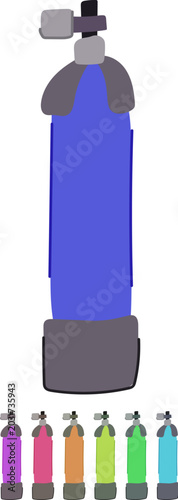 Obraz na plátně underwater diving cylinder cartoon