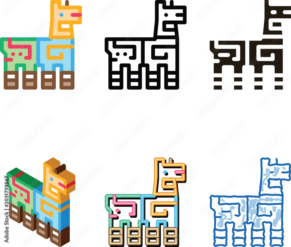 Obraz premium Ethnic Animal Totem Icon Vector. Outline Ethnic Animal Totem Sign. Isolated designs Contour Symbol