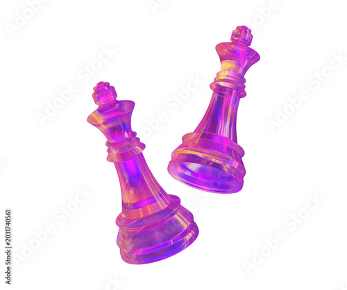 Canvastavla 3D King Chess Piece Icon