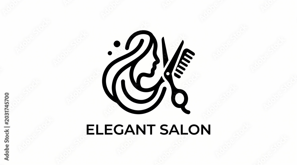Obraz premium Hair salon beauty logo design.