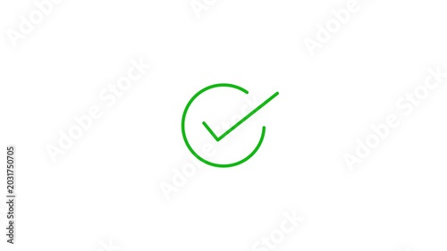 Animated Check Mark Symbol in 4K – Clean Success Tick Icon Motion Graphic Stock Video