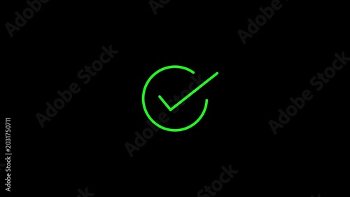 Animated Check Mark Symbol in 4K – Clean Success Tick Icon Motion Graphic Stock Video