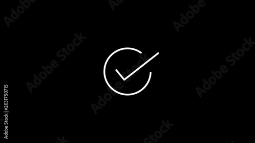 Animated Check Mark Symbol in 4K – Clean Success Tick Icon Motion Graphic Stock Video