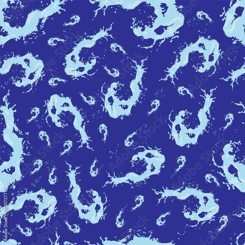 Seamless water splash pattern with dynamic liquid shapes