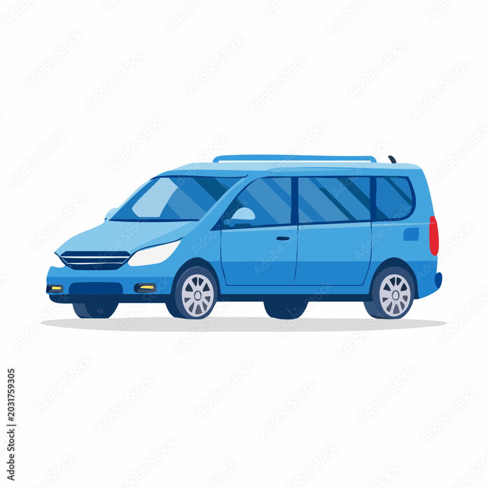 Obraz premium Blue Minivan Illustration