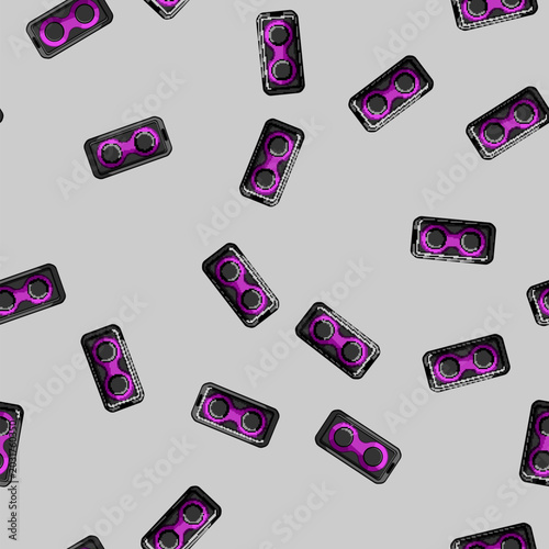 Tableau sur toile seamless pattern harmonics speaker music cartoon