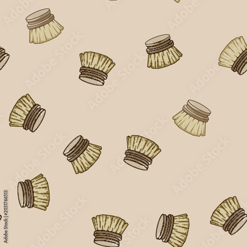 Quadro su tela seamless pattern handle mushroom brush cartoon