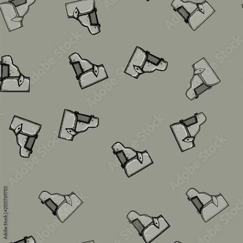 Schilderij op canvas seamless pattern bridle saddle cartoon