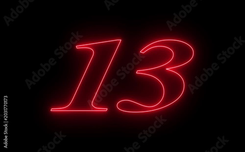 20 second Countdown neon Futuristic neon countdown timer from 20 to 0 seconds, counting down seconds neon number with black background