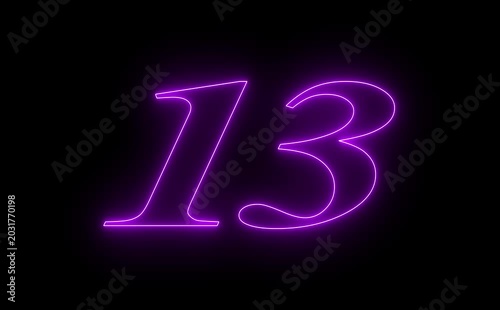 20 second Countdown neon Futuristic neon countdown timer from 20 to 0 seconds, counting down seconds neon number with black background