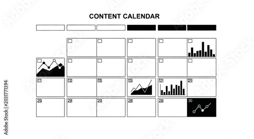 Content Calendar with Data Analytics and Planning Visualization