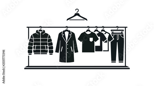 Konstfotografi Clothing Rack Apparel Vector Illustration