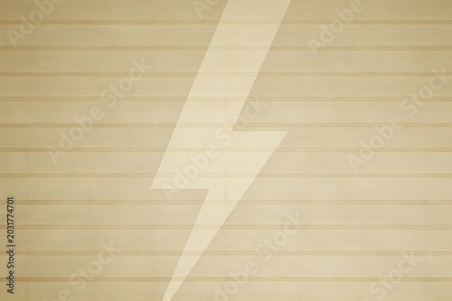 Vintage Minimalist Lightning Bolt Symbol on Lined Paper Texture Background
