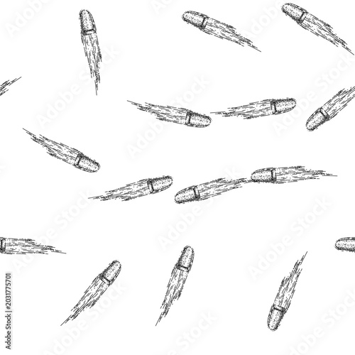 Φωτογραφία seamless pattern ammunition bullet flying hand drawn