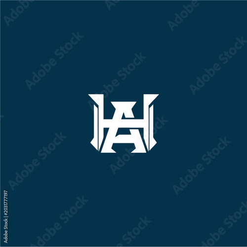 Bold Geometric HA Monogram Logo Vector with Modern Angular Design