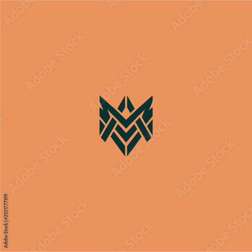 Futuristic Geometric Monogram Technology Logo Vector Design