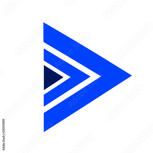 Blue abstract triangle logo icon design