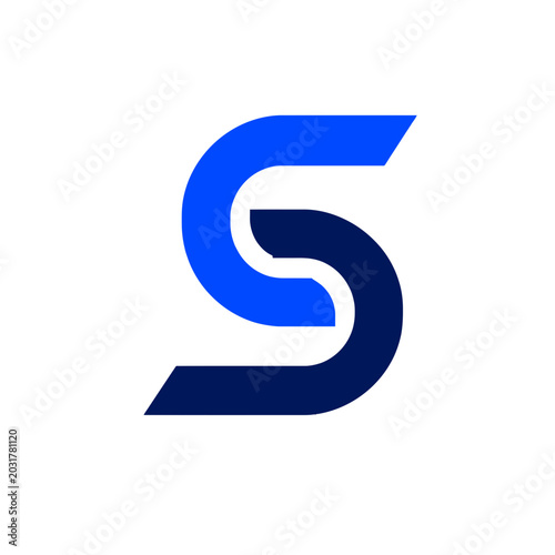 Letter s logo design with modern blue gradient style