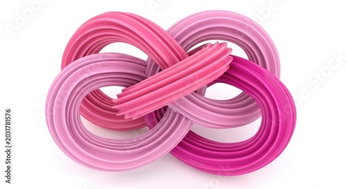 pink rubber bands twisted together