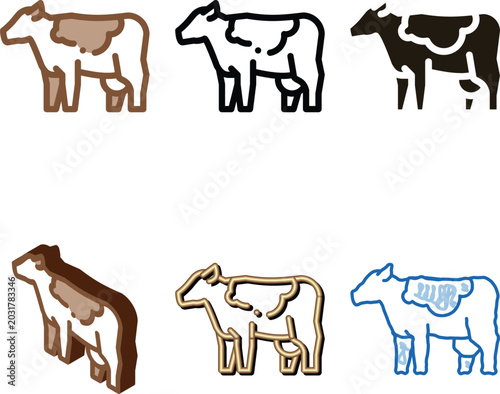 Bilde på lerret milch cow icon vector. set milch cow sign. color symbol