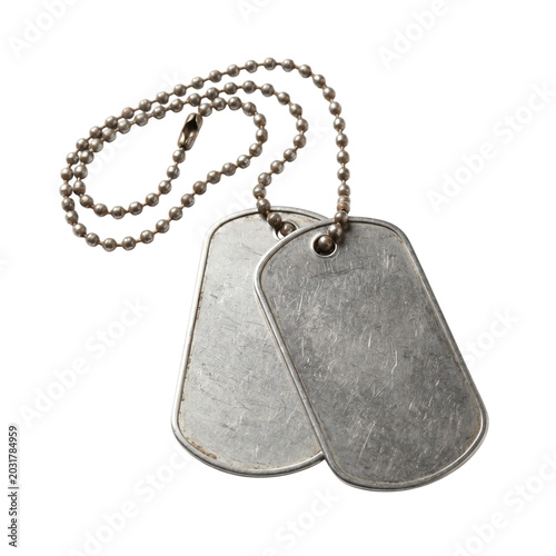 Military dog tags on chain