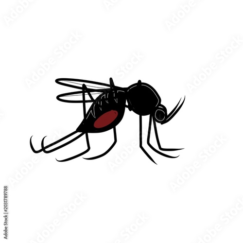 Mosquitos insect on white background illustration design  