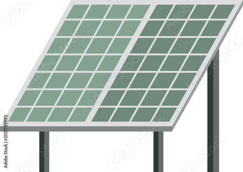 Solar panel flat illustration for renewable green energy concept, isolated on transparent background