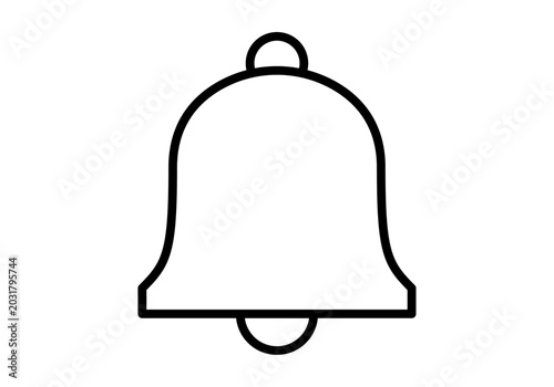 Foto Icono lineal de campana de notificación para alertas de sonido