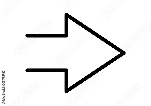 Fotografía Icono lineal de flecha horizontal apuntando hacia la derecha