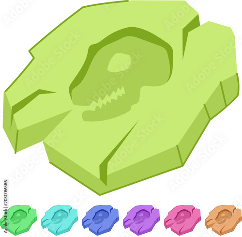 Schilderij op canvas dinosaur fossil cartoon