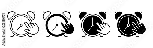 Quadro su tela Alarm Clock with Snooze Hand Gesture for Wake Up and Morning Routine