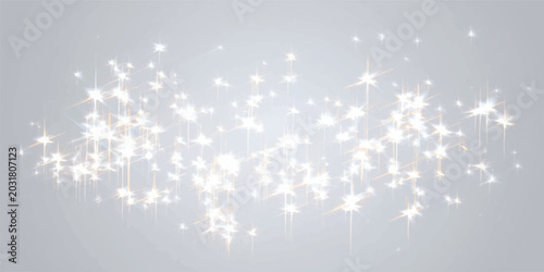 Tableau sur toile Soft focus bokeh lights and starburst sparkles on gray background with starburst