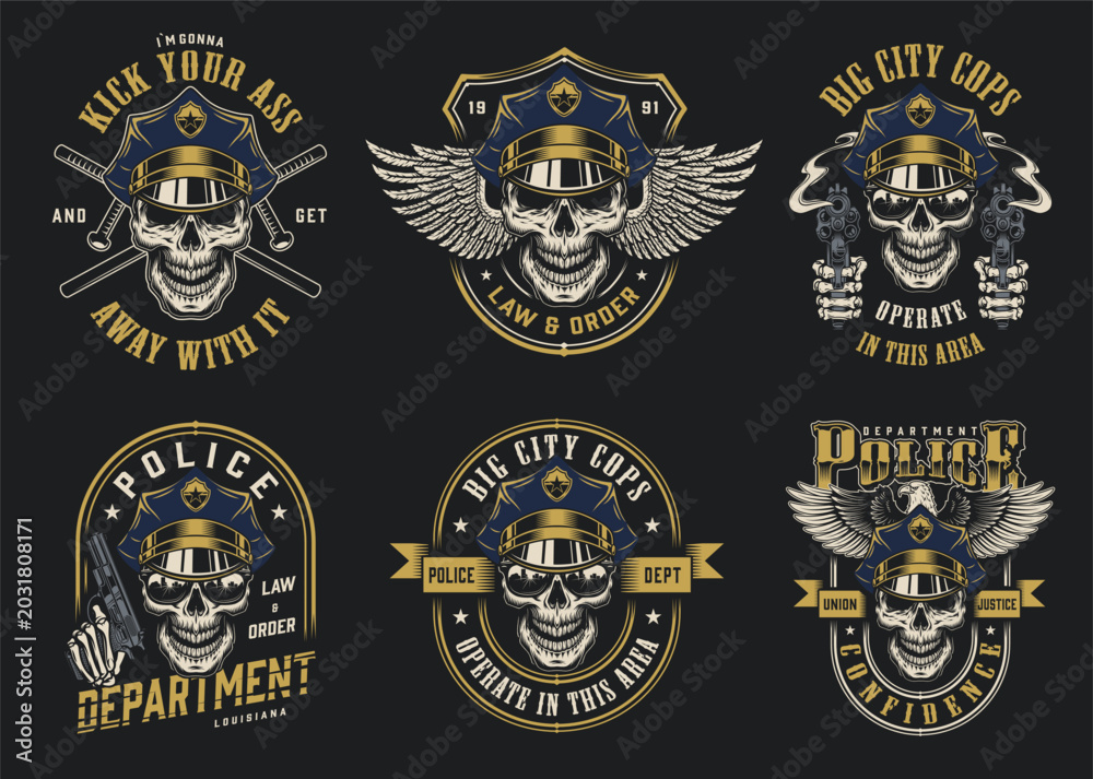 Obraz premium Skull design with police theme