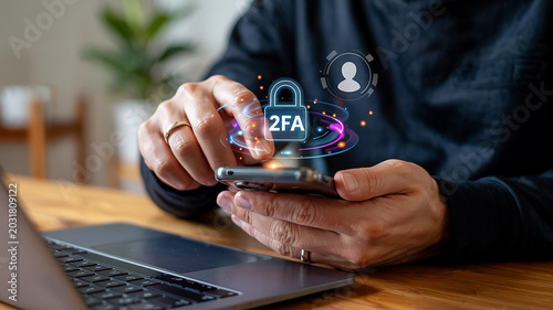 Person Using Smartphone for Two-Factor Authentication
