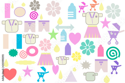 Pastel geometric shape form a pattern to be accessory of baby on