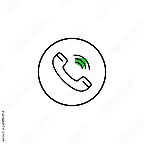 Simple ringing phone call icon sign and symbol