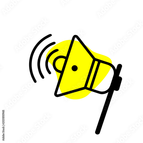 Simple announcement hand mick icon, advertisement, sound