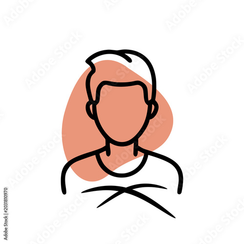 A minimal style flat male profile icon illustration