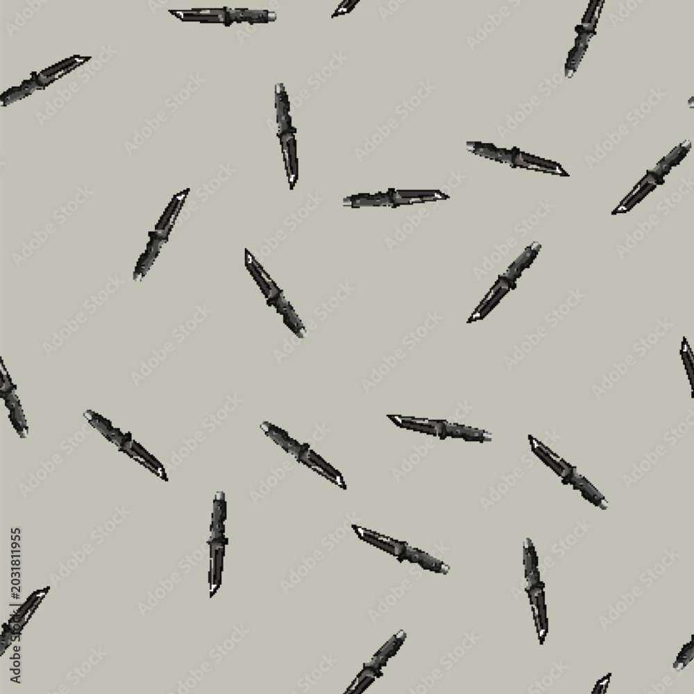 Naklejka premium seamless pattern handle military knife cartoon. handle military knife sign vector