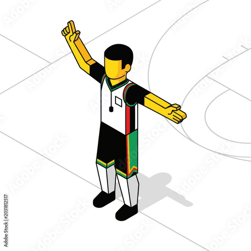 Bild auf Leinwand Referee in sports gesture motion.