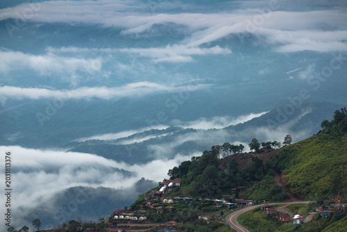 mountain landscape with clouds