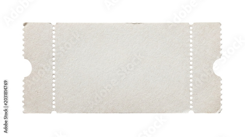 Bild auf Leinwand Blank vintage paper ticket template with perforated edges on a transparent backg