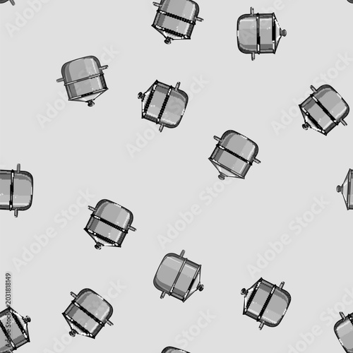 Tableau sur toile seamless pattern steel double boiler pan cartoon